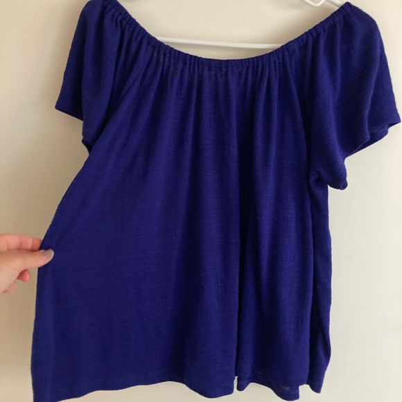 Anthropologie Royal blue off-the-shoulder top - Picture 2 of 3